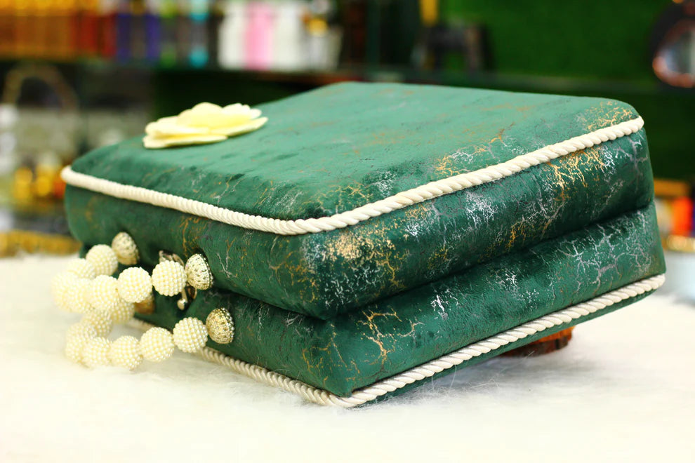 Dark Green Lightning Print Briefcase Box Quran