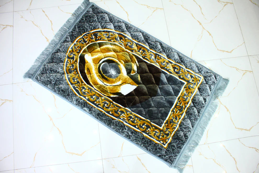 Hijra Aswad Design Foam and velvet Prayer Mat - Jaynamaz