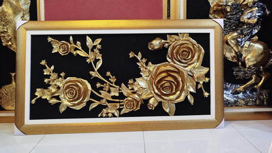 Golden Rose Flower Frame